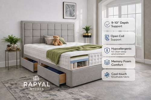 Plush divan bed set - bed,
