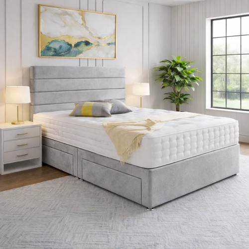 Plush divan bed - bed, set