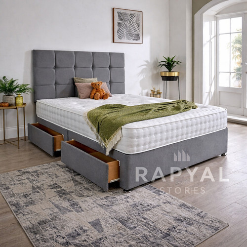 Plush divan bed - set, with