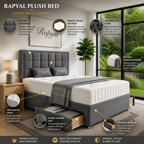 Plush divan bed - set, with