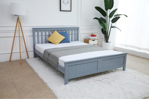 Grey wooden bed - grey,