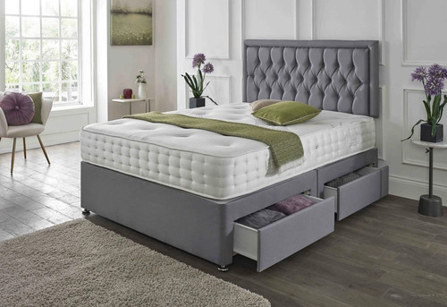 Plush divan bed set with - divan, lux