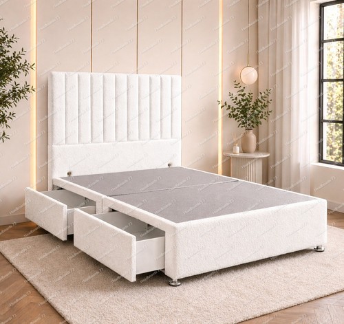 Plush divan bed set - bed, with