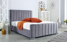 LUXURY GREY FABRIC BED SET